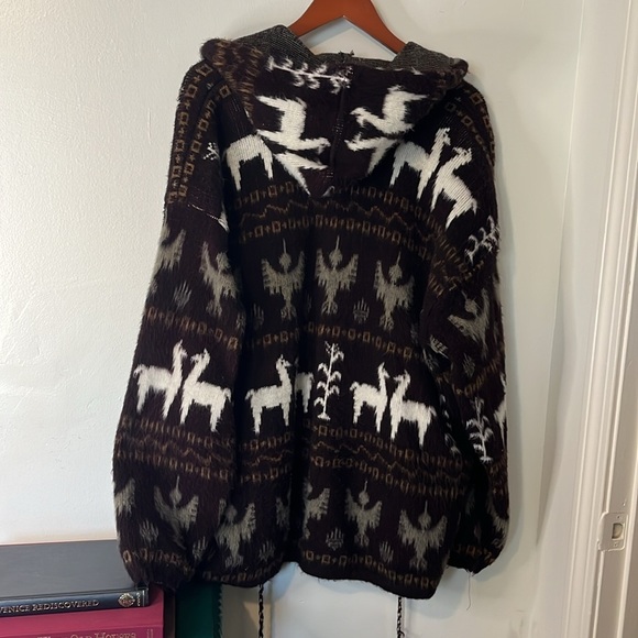 Wool Tejidos Atahualpa Super Soft Hooded Alpacas Teddy Style Coat Pockets Sz M/L - Picture 14 of 15